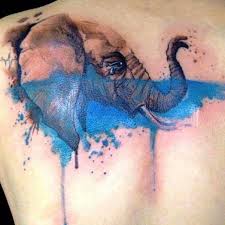 Watercolor elephant tattoos watercolour tattoos watercolor sketch watercolor water watercolor animals watercolor galaxy tattoo watercolor wolf watercolor disney watercolor. Watercolor Elephant Tattoo On The Upper Back