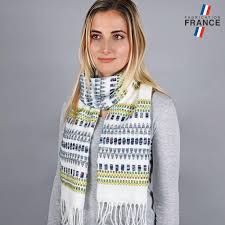 Bande de tissus longue et étroite, tissée ou tricotée que l'on peut nouer sur le devant. Echarpe Femme Blanche Et Surpiqures Kalina
