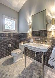 If it suits your budget, consider sinking your bathroom into the floor. 54 Half Bathroom Ideas For Beautiful Bathroom Design On A Budget Home Decoration Powder Room Ideas Half Baths Beautiful Bathroom Designs Small Half Bathrooms