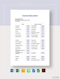 Business Balance Sheet Template Free Pdf Google Docs Google Sheets Excel Word Apple Numbers Apple Pages Template Net Balance Sheet Template Balance Sheet Free Math Worksheets