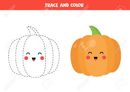 Download and print these pumpkin for preschool coloring pages for free. Trace And Color Cute Kawaii Smiling Pumpkin Coloring Page For Preschoolers Educational Worksheet For Kids Handwriting Practice Practicing Writing Skills Royalty Free Cliparts Vectors And Stock Illustration Image 149642103