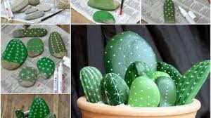 Situar armoniosamente las piedras pintadas en la maceta. Cactus De Piedras Manualidadesmanualidades