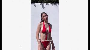 Angelina Hume in Red Bikini @angelinaggracee - YouTube