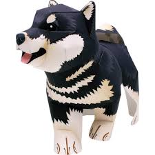 Shiba Zwart Dieren Papiermodellen Dieren Papiermodellen Huisdierenserie Zoogdieren Lief Hond Huisdier Makkelijk Shiba Inu Honden Dieren