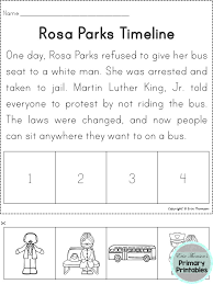 Martin Luther King Jr And Rosa Parks Mini Unit Rosa Parks Rosa Parks Timeline Kindergarten Worksheets