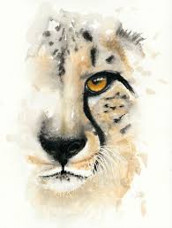 Cheetah In The Mist 2018 Watercolour By Nicola Colbran Watercolor Art Watercolor Cat Animal Paintings