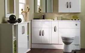 White high gloss bathroom cupboard doors. Bathrooms