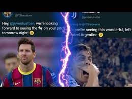 A very big game that will be missing some very big names. Barcelona And Juventus Twitter War Youtube