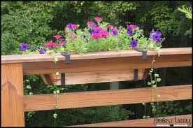 Accent your porch or deck railing with the window box. Deck Railing Brackets Flowerbox Deck Railing Brackets Planterbox Deck Railing Planters Railing Flower Boxes Deck Planters