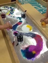 Mirror Salt Water Colour At The Learning Center Palo Alto Ca Shared By Paula Evans Fitch Preschool Art Kindergarten Art Preschool Activities