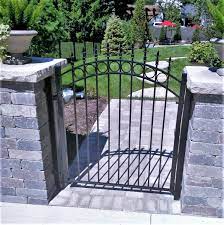 Some popular features for metal fence gates are galvanized and painted. Small Wrought Iron Garden Gate With Circles Great Lakes Metal Fabrication