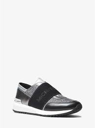 Michael Kors Mk Logo Chain Mesh And Leather Trainer Today S Fashion Item Dress Shoes Men Leather Shoes Woman Sneakers