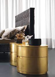 Its modern, minimalist design and energetic color will give a special touch to your living space. Gold Leaf Bedside Cabinet For A Touch Of Opulence In The Bedroom It Also Comes In Silver Www Robinsonsbeds Co Nachttisch Design Nachttisch Gold Nachtkonsole
