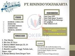 Info lowongan kerja serang, loker pandeglang, loker rangkasbitung, loker cilegon, loker tangerang, loker provinsi banten, jabodetabek dan sekitarnya. Lowongan Kerja Pt Rinindo Lowongan Kerja Jogja Facebook