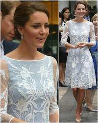 Temperley London Aster Flower Ice Blue Lace Dress