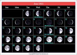 Select a filter to apply visual highlighting to the dates of 2021 above (select a month or a lunar phase). June 2021 Full Moon Calendar Free Printable Template