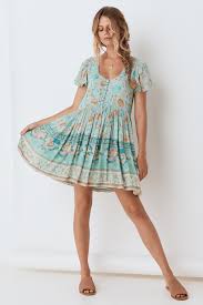 Spell The Gypsy Seashell Mini Dress Seafoam Bliss Bandits