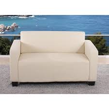 Cream sofas & couches : 2er Sofa Couch Lyon Loungesofa Kunstleder Creme