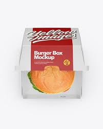Burger Box Mockup Top View In Box Mockups On Yellow Images Object Mockups Box Mockup Free Psd Mockups Templates Mockup Psd