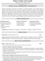 Laboratory Technician Resume Sample Template