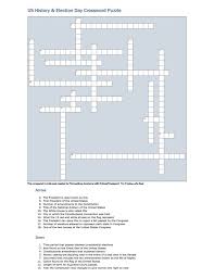 Us History Election Day Crossword Puzzle