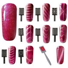 It can create cat eye effect with the magnetic stick, darker base can help to get better effect. 3d Magnet Magnetic Stick For Cat Eye Gel Polish Uv Led Nail Art Manicure Beauty Cat Eye Gel Polish Cat Eye Nails Polish Uv Nails Art