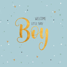 Welcome Baby Boy Gold Felicitatie Geboorte Kaartje2go