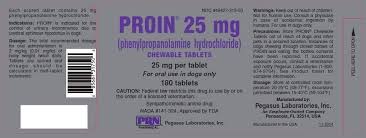 This problem is most common in older spayed females, but often happens in males as well. Proin 25 Phenylpropanolamine Hydrochloride Tablet Chewable Pegasus Laboratories Inc For Oral Use In Dogs Only Caution Federal Law Restricts This Drug To Use By Or On The Order Of A Licensed Veterinarian Description Description Proin
