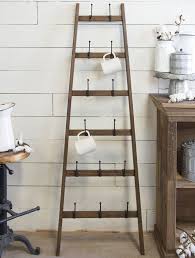 Wooden Display Ladder With Hooks Ladder Decor Display Shelves Ladder Display