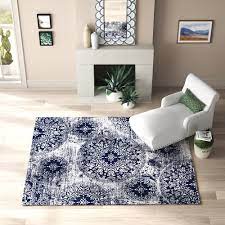 100 nuloom pauline distressed floral area rug, 8 x 10 , rust product description & features: Mistana Brandt Floral Navy Blue Area Rug Reviews Wayfair