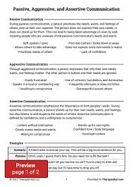 Our collection is growing every day with the help of many teachers. Passive Aggressive And Assertive Communication Worksheet Therapist Aid