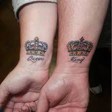 The crown tattoos show the behavioral nature of the person. 40 King And Queen Tattoos For Lovers That Kick Ass Tattoos Queen Tattoo Crown Tattoo Design Couples Tattoo Designs