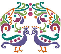 Ever wondered what the best way of starting cross stitch patterns is, or how to look at your pattern to see where the nearest block of stitching is, and start stitching from there. Colourful Peacocks Cross Stitch Pattern