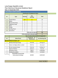 As we have no access to the database directly i would like to build a macro which would any help / ideas would be much appreciated as i am pretty new to the whole macro's in excel thing. Plant Machinery Equipment Breakdown Report Xlsx Machines Mechanical Engineering