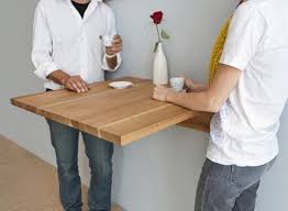 Built In Folding Table This Table Is Attached To The Wall And Is Space Saving Because It Can Wall Mounted Table Wall Mounted Dining Table Wall Table