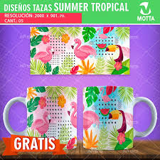 Disenos Para Sublimar Tazas De Tropical Summer Papel para sublimar taza cooler gorra rompecabeza mause pad. disenos para sublimar tazas de tropical summer