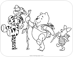 Printable coloring pages of disney's winnie the pooh and tigger ice skating, hugging, posing, playing, going on a treasure hunt, etc. Winnie The Pooh Mixed Group Coloring Pages 3 Disneyclips Com