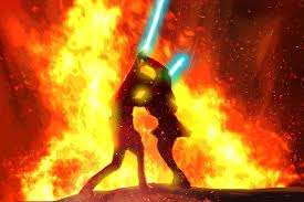 Anakin Skywalker Battle On Mustafar Star Wars Background Star Wars Art Star Wars Awesome