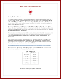 Bryant Perkins Lewis 2019 Family Reunion Website Announcement Letter Family Reunion Planning Family Reunion Games Family Reunion