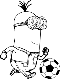 This minion coloring page features stuart in the form of an evil minion. Minion Kevin Playing Soccer Picture Coloring Page Sports Coloring Pages Football Coloring Pages Coloring Pages Winter