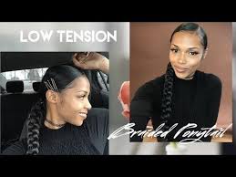 Plus, they're fun to do and always look super chic. Low Tension Braided Ponytail Video Black Hair Information Goddess Braid Ponytail Braided Ponytail Braided Ponytail Weave