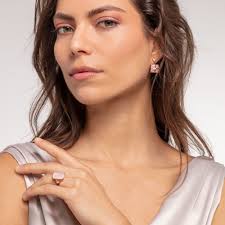 Bague avec pierre rose grande et étoile plaqué or rose