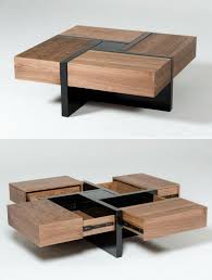 Shop for coffee table with wheels online at target. Lipscomb Coffee Table Has Four Hidden Drawers That Form Its Top Tea Table Design Modern Square Coffee Table Coffee Table Design Modern