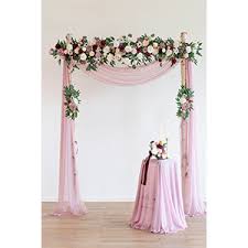 Please email us at support@lingsmoment.com if you got any questions. Amazon Com Ling S Moment Artificial Flower Arch Decor With Sheer Drape Set Of 3 For Wedding Ceremony Aobor And Reception Backdrop Floral Arrangement Decor Kitchen Dining