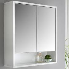 Goodhome imandra gloss white deep single door wall cabinet (w)400mm (h)900mm Norsk High Gloss Bathroom Mirror Cabinet Bathroom B M