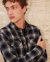 Black and white flannel men. The Kooples Black And White Flannel Checked Shirt Men Checked Flannel Shirt Black And White Flannel Check Shirt