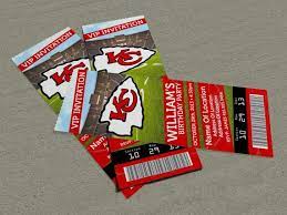 Kansas City Chiefs Birthday Party Event Ticket Invitation 2 5 X 7 Sports Birthday Football Invitations Birthday Invitations