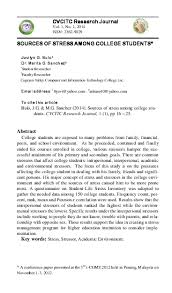 The study of stress among university students in malaysia is relatively low. Pdf Sources Of Stress Among College Students Cvcitc Rppo Academia Edu