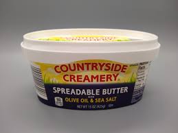 The spread will be shiny but turn dull when refrigerated. Countryside Creamery Spreadable Butter With Olive Oil Sea Salt Light Spreadable Butter Aldi Reviewer