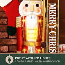 Fraser Hill Farm 48-in Nutcracker Free Standing Decoration with White LED  Lights FFRS048-NC1-RD at Lowes.com